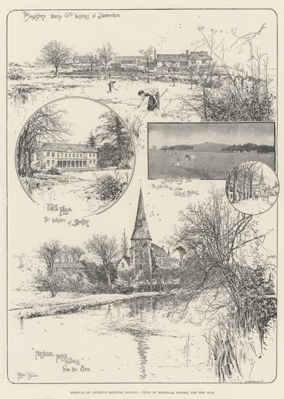 Kristuksen sairaalakoulun poistaminen, Horsham, Sussex, uusi paikka tekijältä Joseph Holland Tringham