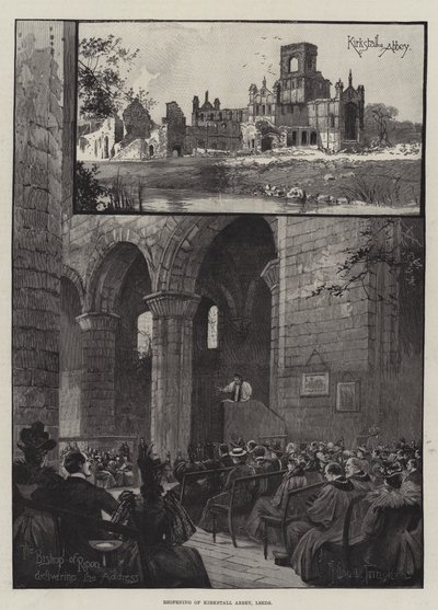 Kirkstall Abbeyn uudelleen avaaminen, Leeds tekijältä Joseph Holland Tringham