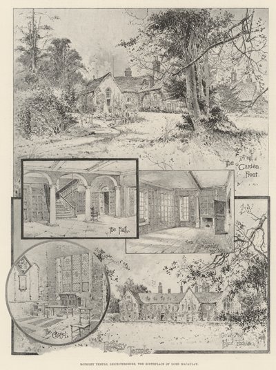 Rothley Temple, Leicestershire, Lord Macaulayn syntymäpaikka tekijältä Joseph Holland Tringham