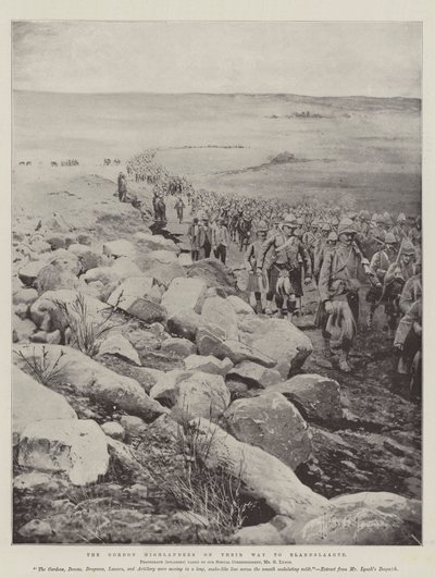 Gordon Highlanders matkalla Elandslaagteen tekijältä Joseph Holland Tringham