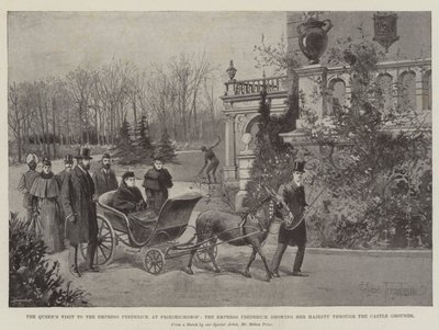Kuningattaren vierailu keisarinna Frederickin luo Friedrichshofissa, keisarinna Frederick esittelee majesteettiaan linnan läpi tekijältä Joseph Holland Tringham