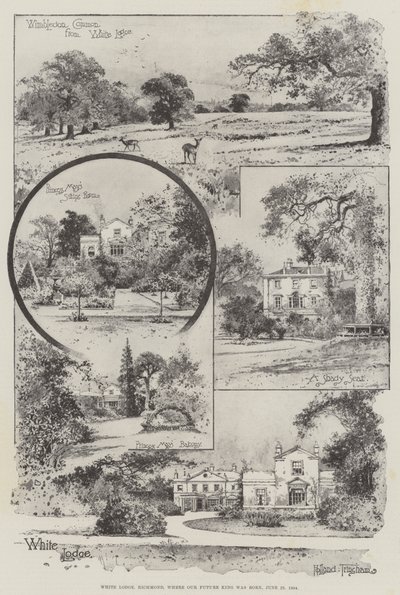 White Lodge, Richmond, jossa tuleva kuninkaamme syntyi, 23. kesäkuuta 1894 (kaiverrus) tekijältä Joseph Holland Tringham