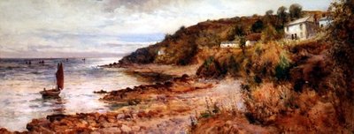 Kalastusveneet ja mökit Cemaes Baylla tekijältä Joseph Hughes Clayton