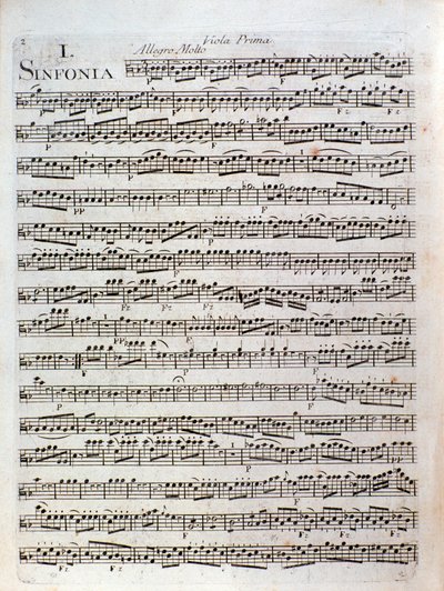 Pleyelin Sinfonia in ut-duuri nuottisivu tekijältä Joseph Ignace Pleyel