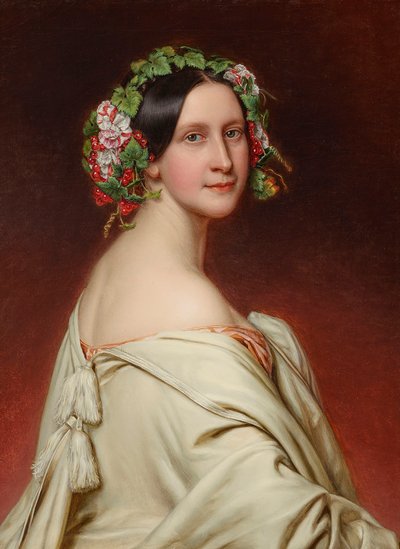 Näyttelijä Charlotte von Hagnin muotokuva 1809-1891, 1850. tekijältä Joseph Carl Stieler