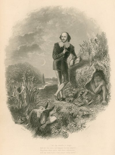 Shakespearen muotokuva ja hänen luomuksiaan tekijältä Joseph Kenny Meadows