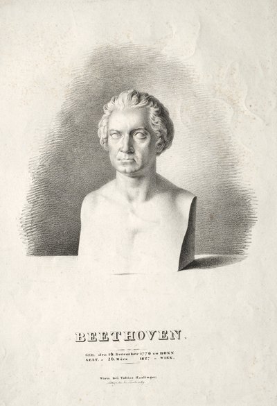 Ludwig van Beethovenin rintakuva. tekijältä Joseph Kriehuber