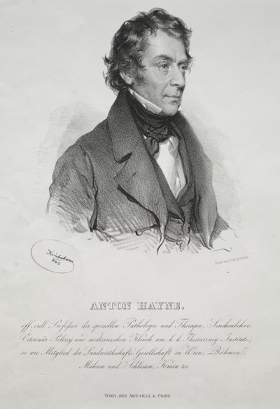 Tohtori Anton Haynen muotokuva, 1840. tekijältä Joseph Kriehuber