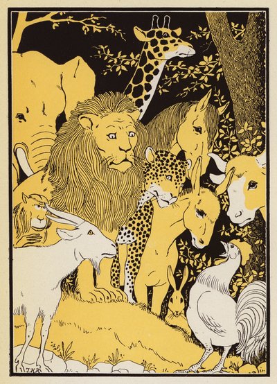 Le Proces de Renart (värilitografia) tekijältä Joseph Kuhn-Regnier