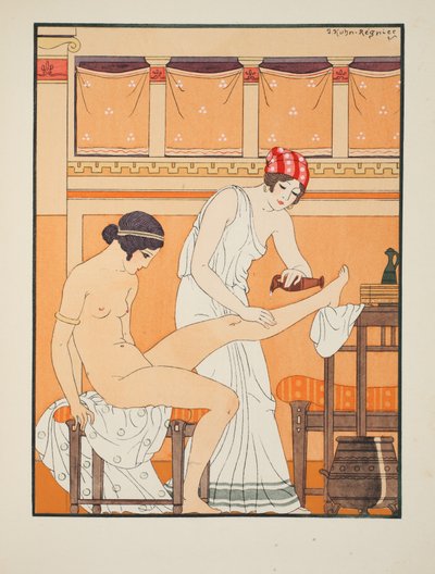 Ja voitele se tuoksuvalla ruusulla, kuva "Hippokrateen teoksista", 1934 tekijältä Joseph Kuhn Regnier