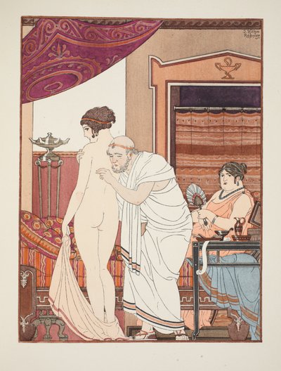 Rintaääniä, kuvitus teoksesta "Hippokrateen teokset", 1934 tekijältä Joseph Kuhn Regnier