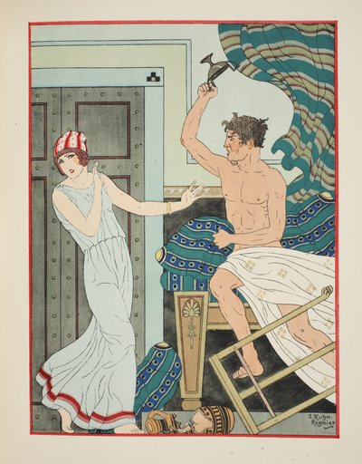 Koleerinen raivo, kuvitus teoksesta "The Works of Hippocrates", 1934 tekijältä Joseph Kuhn Regnier