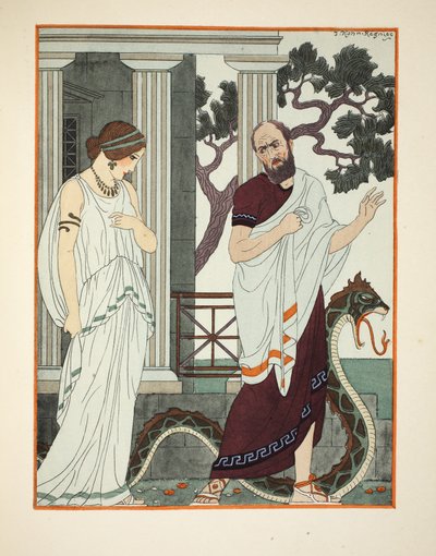 Käännyin ja näin kauniin naisen, kuvituksen "Hippokrateen teoksista", 1934 tekijältä Joseph Kuhn Regnier