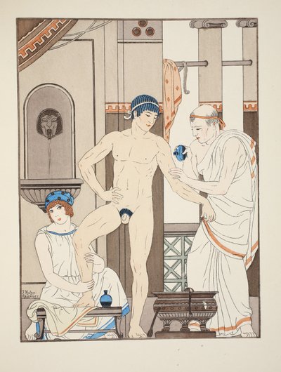 Hieronta, kuvitus teoksesta "Hippokrateen teokset", 1934 tekijältä Joseph Kuhn Regnier