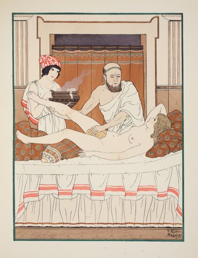 Sponge Bath, kuvitus teoksesta "Hippokrateen teokset", 1934 tekijältä Joseph Kuhn Regnier