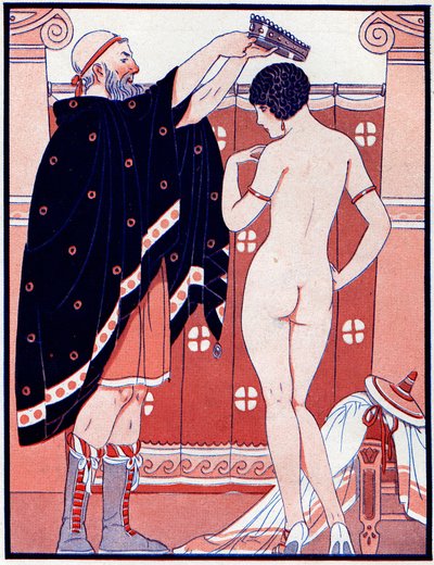 Kolme naisellista palkintoa - kauneuspalkinto - kuvitus la Vie Parisiennesta, 1929 tekijältä Joseph Kuhn Regnier