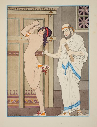 Nuorekas leikkiminen, kuvitus teoksesta "Hippokrateen teokset", 1934 tekijältä Joseph Kuhn Regnier