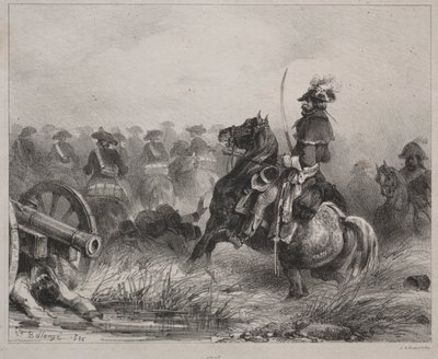 Ratsuväen kohtaus tekijältä Joseph Louis Hippolyte Bellange