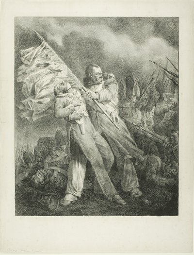 Haavoittunut lipunkantaja tekijältä Joseph Louis Hippolyte Bellange