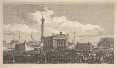 Pylvään avajaisseremonia heinäkuussa 1840, 1840. tekijältä Joseph Louis Trimolet
