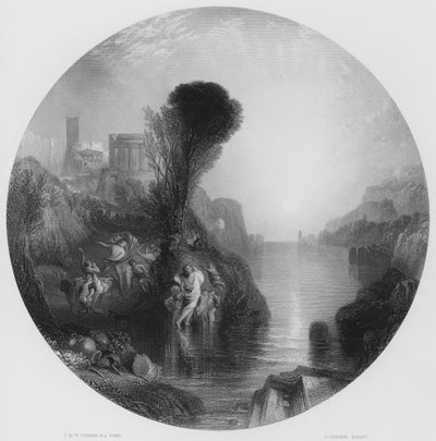 Bacchus ja Ariandne, kuvasta Kansallisgalleriassa (kaiverrus) tekijältä Joseph Mallord William (after) Turner