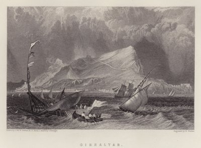 Gibraltar (väri litho) tekijältä Joseph Mallord William (after) Turner