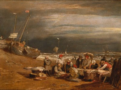 Kalamarkkinat rannalla, n. 1802-04 tekijältä Joseph Mallord William Turner