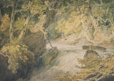 A River in Spate, n. 1796 (akvarelli paperille) tekijältä Joseph Mallord William Turner