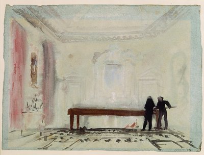 Mga manlalaro ng bilyar sa Petworth House, 1830 (gouache)finn tekijältä Joseph Mallord William Turner