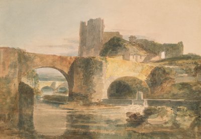 Breconin silta ja linna, n. 1795 (akvarelli paperille) tekijältä Joseph Mallord William Turner