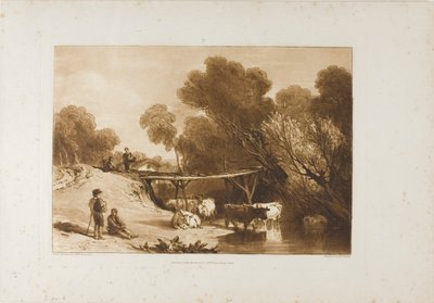 Silta ja lehmät, levy 2 Liber Studiorumilta tekijältä Joseph Mallord William Turner