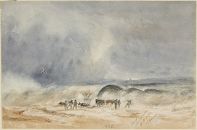 Hukkuneiden nautojen kuljettaminen pois rannalta, St. Leonards tekijältä Joseph Mallord William Turner