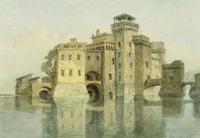 Linna, päivämäärä tuntematon (akvarelli ja lyijykynä paperille) tekijältä Joseph Mallord William Turner