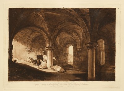 Kirkstall Abbeyn krypta tekijältä Joseph Mallord William Turner