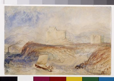 Dunstaffnage (akvarelli ja guassi valkoisella paperilla) tekijältä Joseph Mallord William Turner