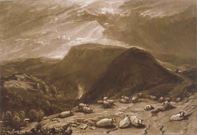 F.25.I Hind Head Hill, "Liber Studiorumista", kaiverrus Robert Dunkarton, 1811 tekijältä Joseph Mallord William Turner