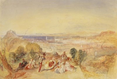 Genova, Italia, n. 1851 (akvarelli paperille) tekijältä Joseph Mallord William Turner