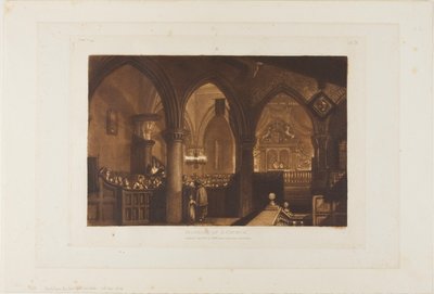 Kirkon sisustus, levy 70 Liber Studiorumilta tekijältä Joseph Mallord William Turner