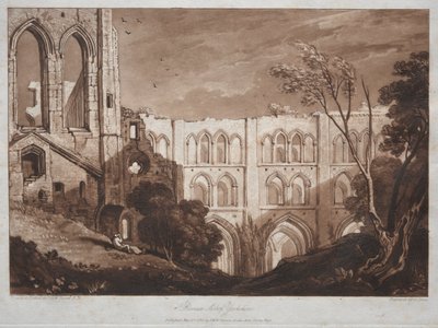 Liber Studiorum: Rivals Abbey, Yorkshire tekijältä Joseph Mallord William Turner