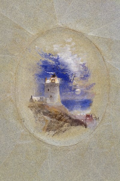 Lowestoffen majakka, n. 1827 (guassi paperille) tekijältä Joseph Mallord William Turner