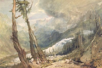 Mere de Glace, Chamounin laaksossa Sveitsissä tekijältä Joseph Mallord William Turner