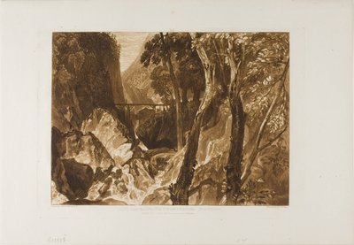 Molí prop de la Grande Chartreuse, placa 54 de Liber Studiorum Finnish tekijältä Joseph Mallord William Turner