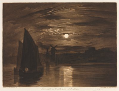 Moonlight on the Medway Chathamissa, 1920. tekijältä Joseph Mallord William Turner