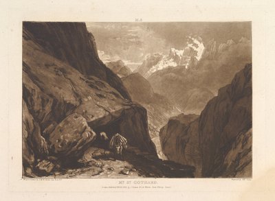 St. Gothard Liber Studiorum, osa II, levy 9, 20. helmikuuta 1808. tekijältä Joseph Mallord William Turner