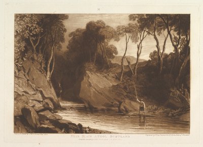 Lähellä Blair Atholia, Skotlanti Liber Studiorumia, osa VI, levy 30, 1. kesäkuuta 1811. tekijältä Joseph Mallord William Turner