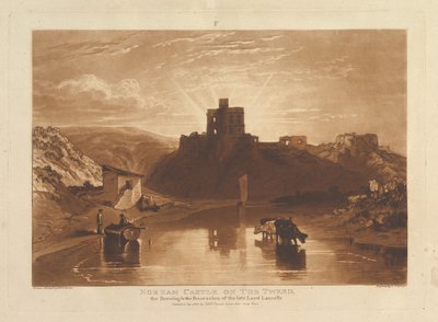 Norhamin linna Tweed Liber Studiorumilla, osa XII, levy 57, 1. tammikuuta 1816. tekijältä Joseph Mallord William Turner