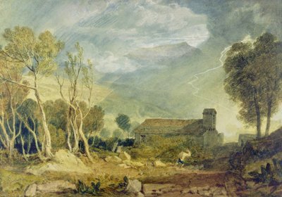 Patterdalen vanha kirkko, n. 1810-1815 (akvarelli grafiitin päällä paperille) tekijältä Joseph Mallord William Turner