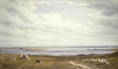 Portsmouthin satama Portsdown Hillistä tekijältä Joseph Mallord William Turner