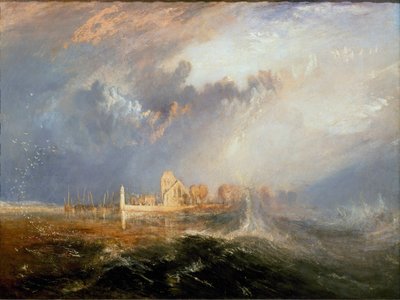 Quillebeuf Seinen suulla (Quillebeuf-sur-Seine, Quillebeuf sur Seine) Normandiassa”” Joseph Mallord William Turnerin (1775-1851) maalaus 1833 Mitat 92,5x123,2 cm Lissabon. Calouste Gulbenkian -museo tekijältä Joseph Mallord William Turner
