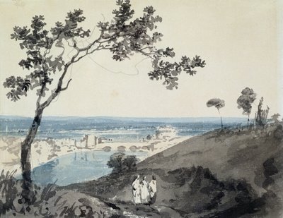 Rooma, Richard Wilsonin (1714-82) mukaan (kynä ja akvarelli paperille) tekijältä Joseph Mallord William Turner